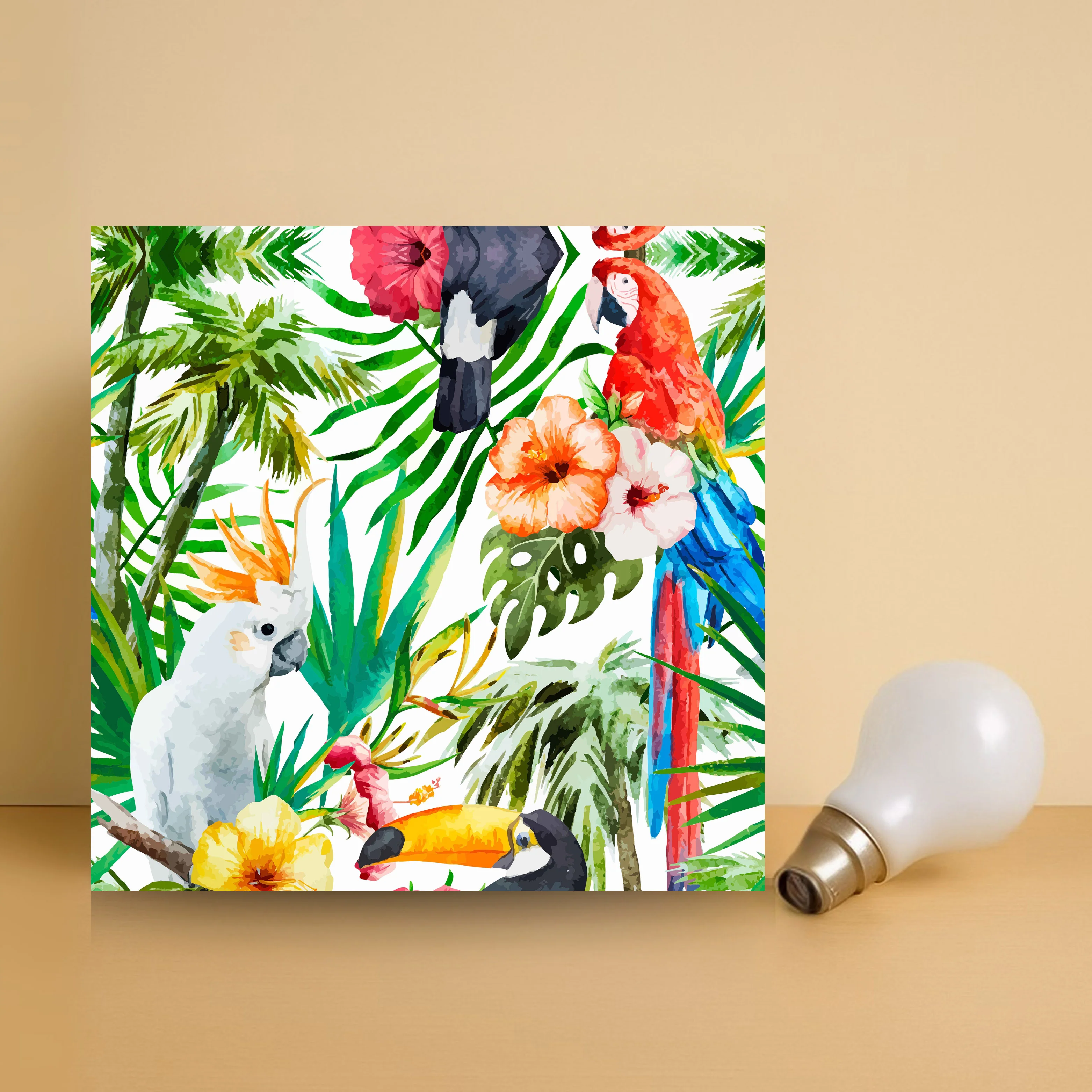 Kids Room Wall Lamp - White & Red Parrot - Image 8