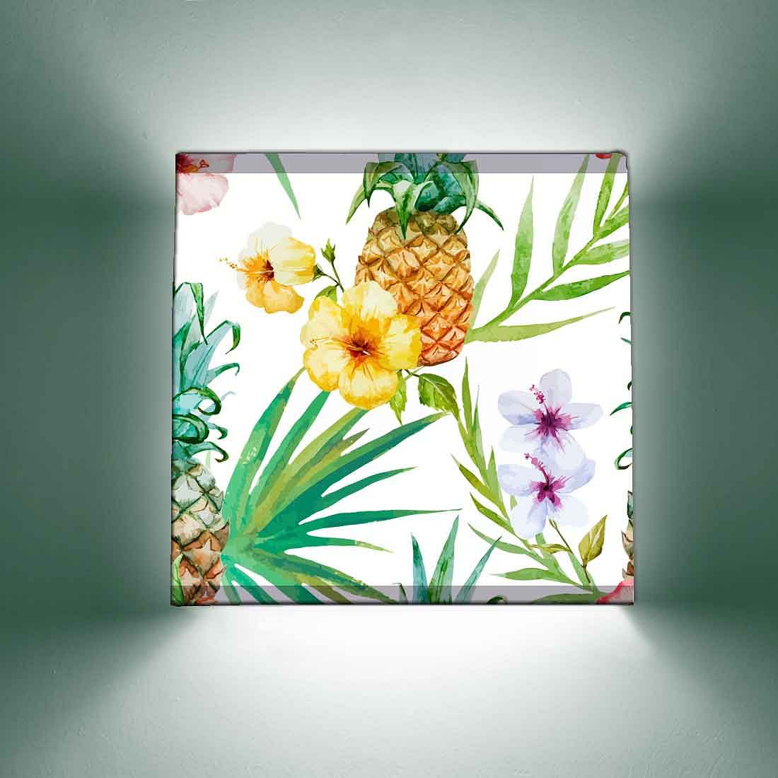 Floral Square Wall Lamp - Flowers and Leaves