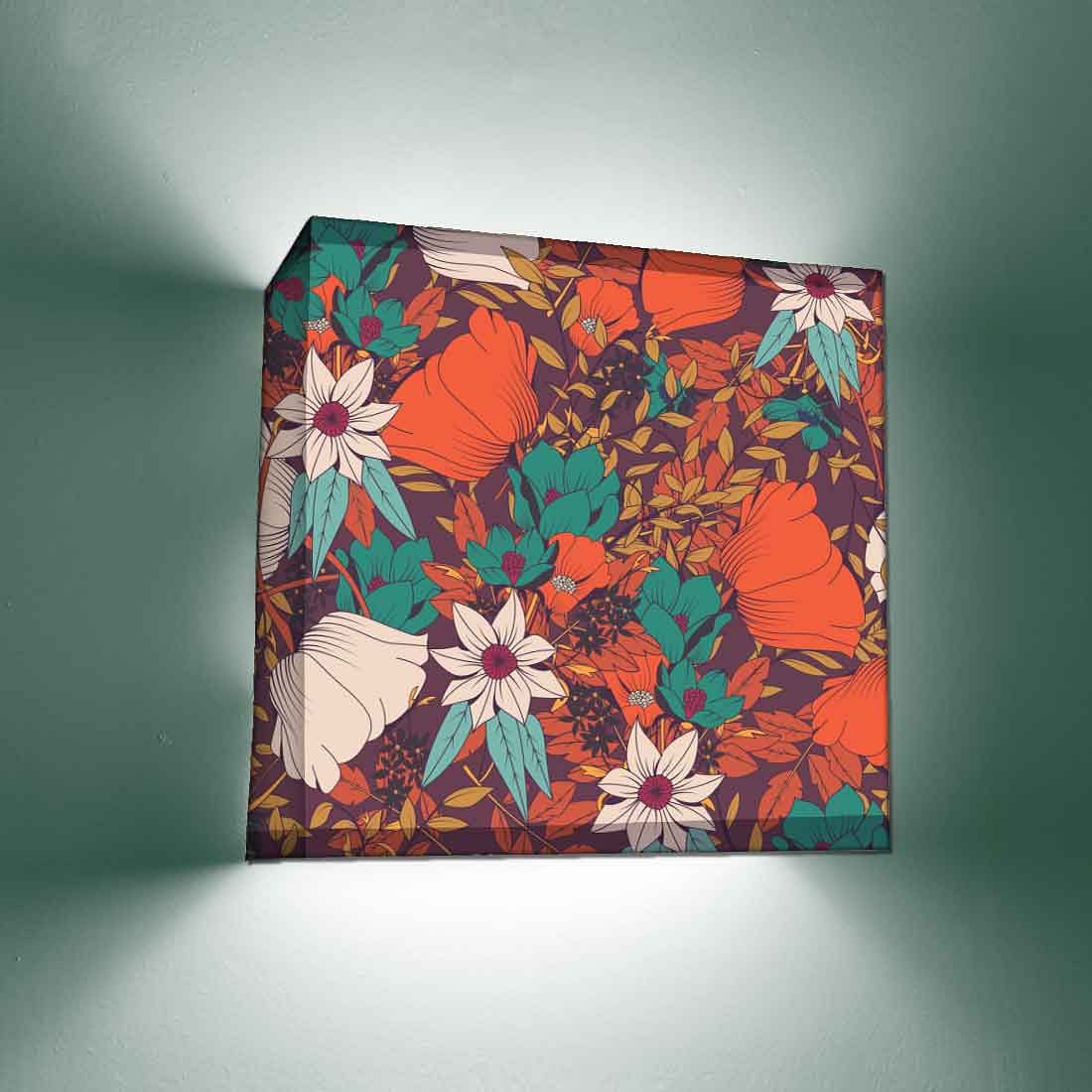 Elegant Square Wall Lamp - Red Flower - Image 2