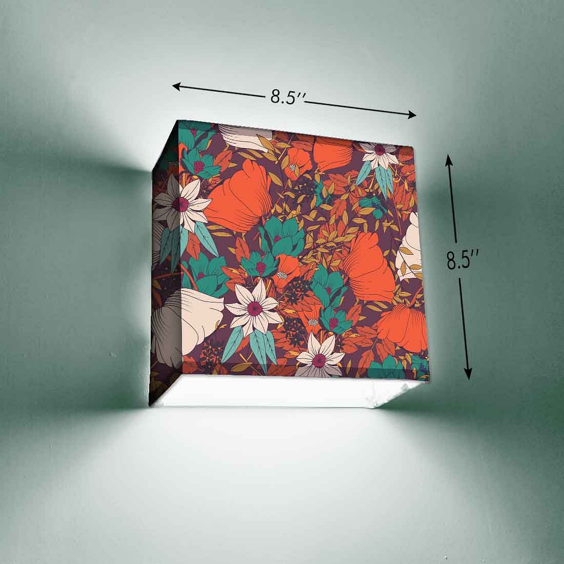 Elegant Square Wall Lamp - Red Flower - Image 3