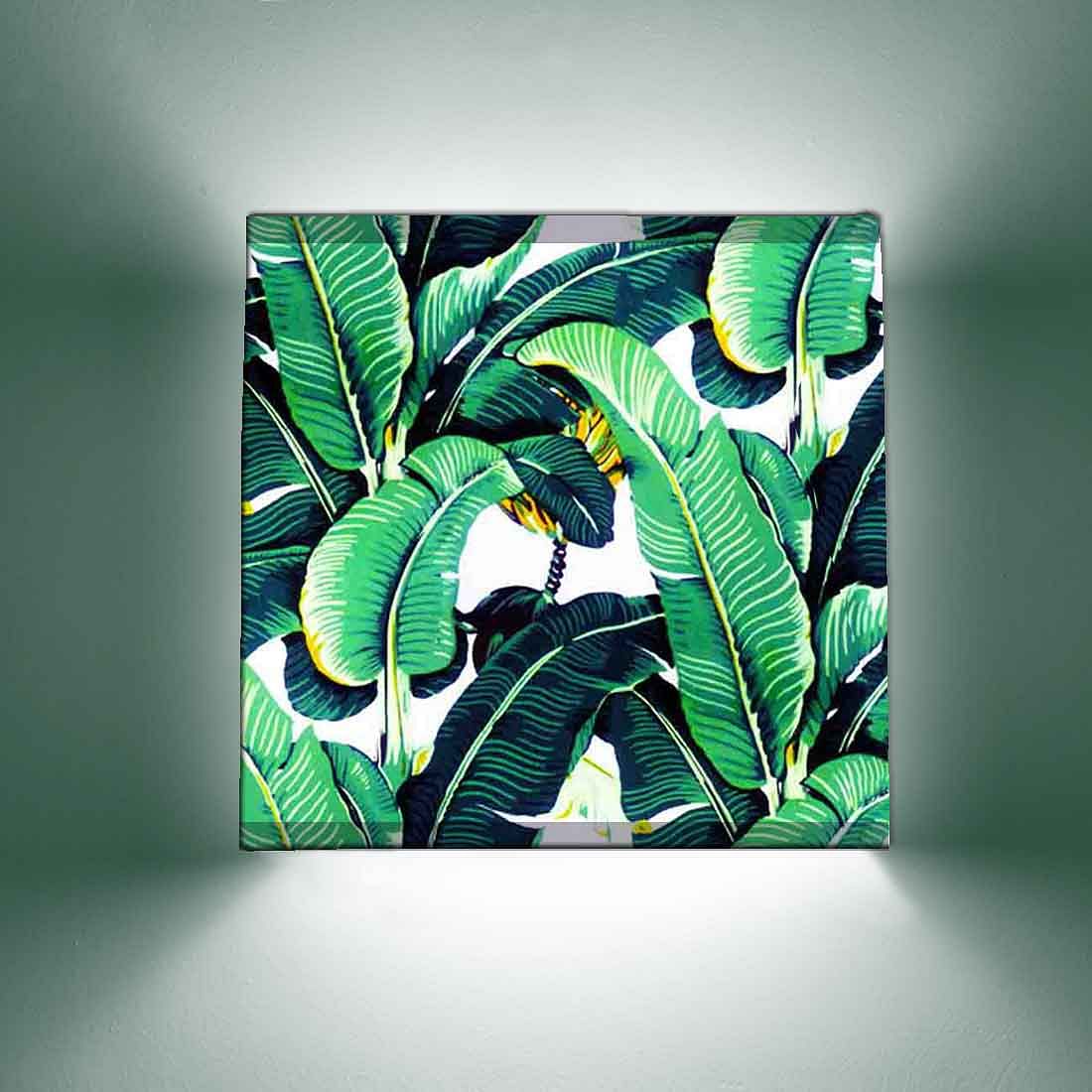 Designer Square Wall Lamp - Banana Leaves