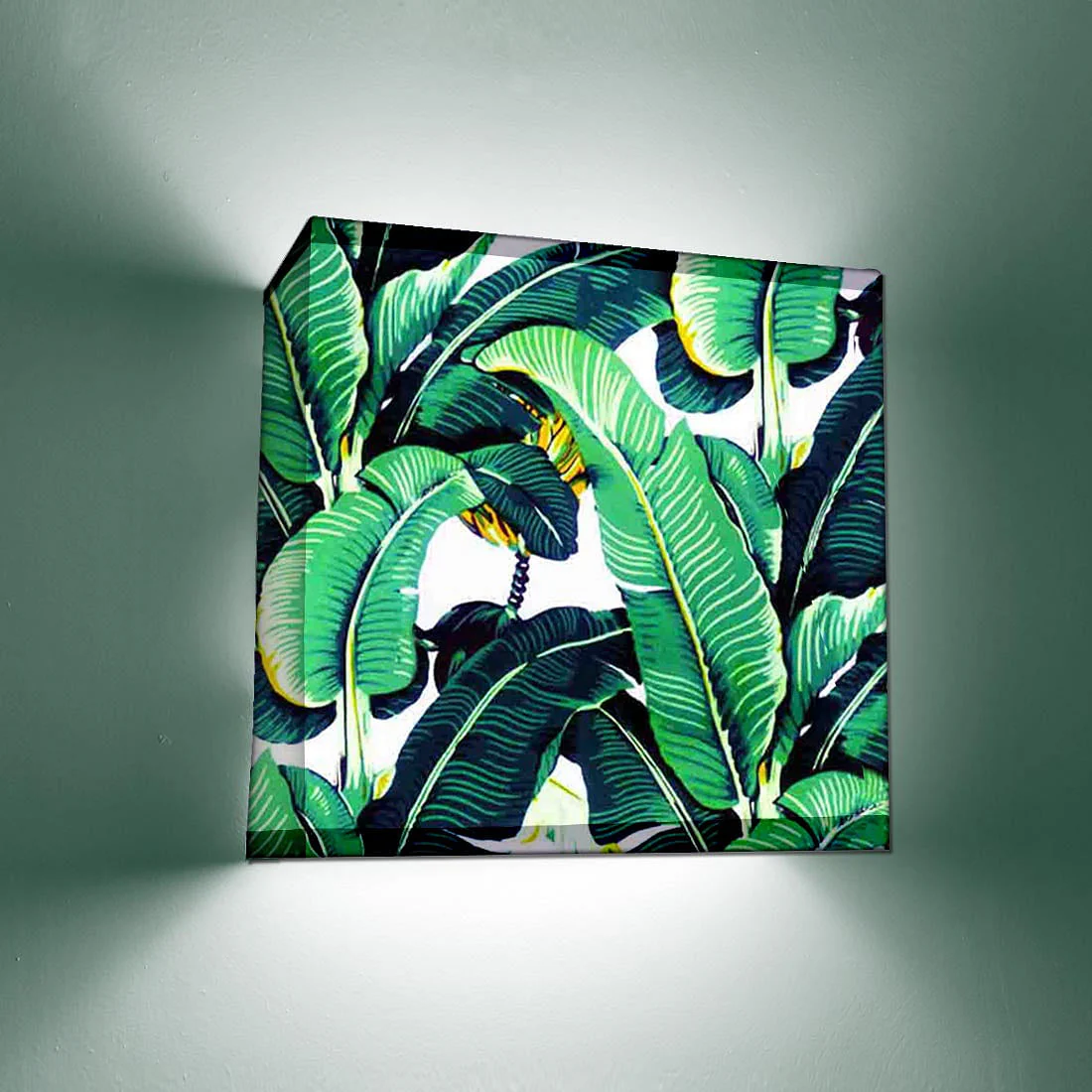 Designer Square Wall Lamp - Banana Leaves - Image 2