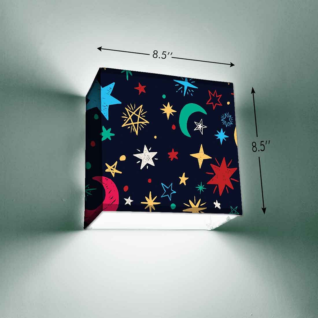 Kids Square Wall Lamp - Moon and Stars - Image 3