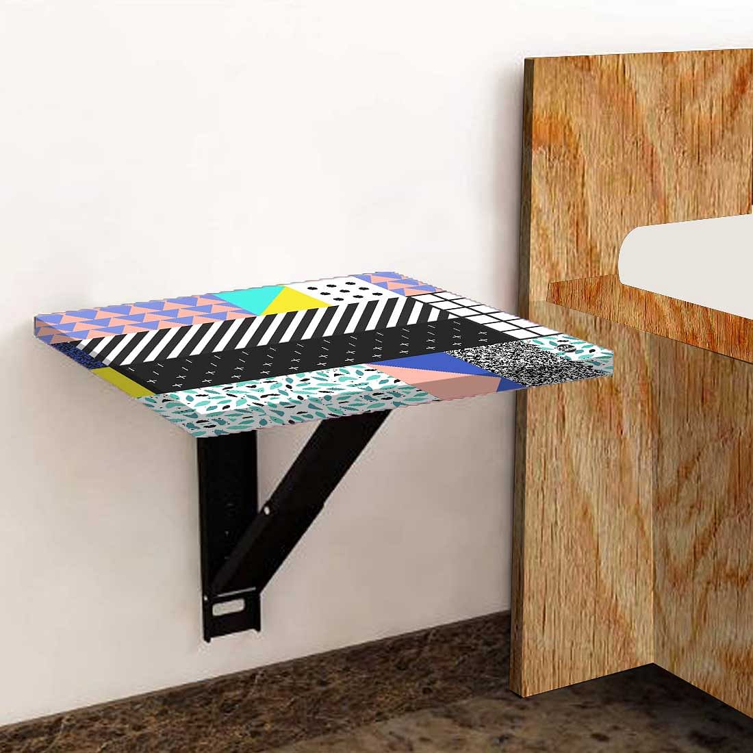 Fold Down Side Table Wall Mounted - Line Pattern