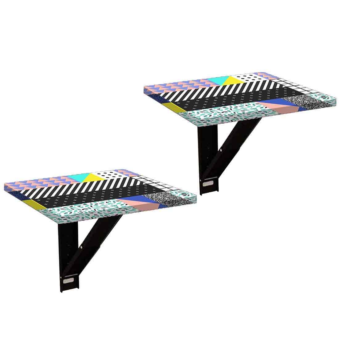 Fold Down Side Table Wall Mounted - Line Pattern - Image 2
