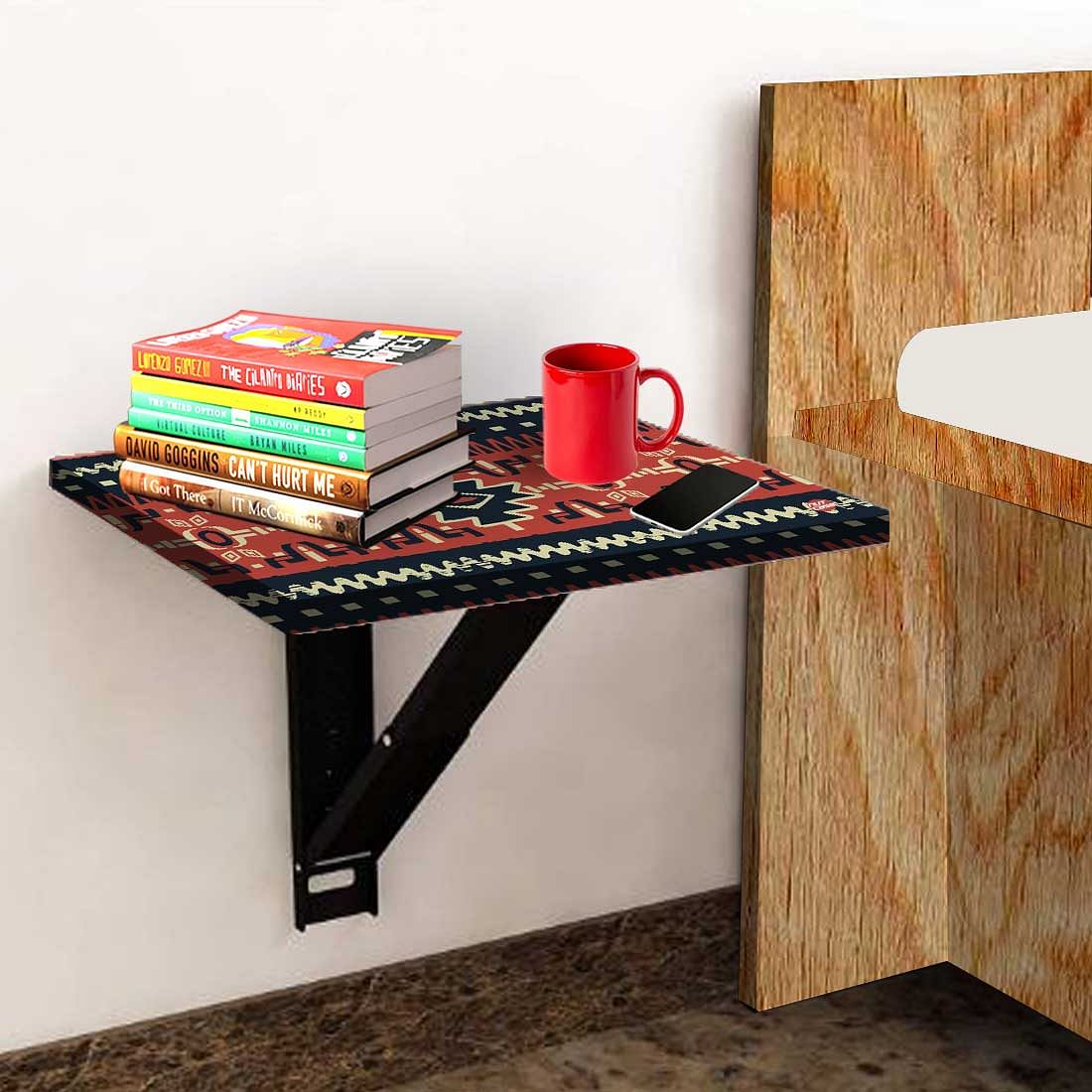 Floating Table for Wall - Brown Mexican Pattern - Image 3