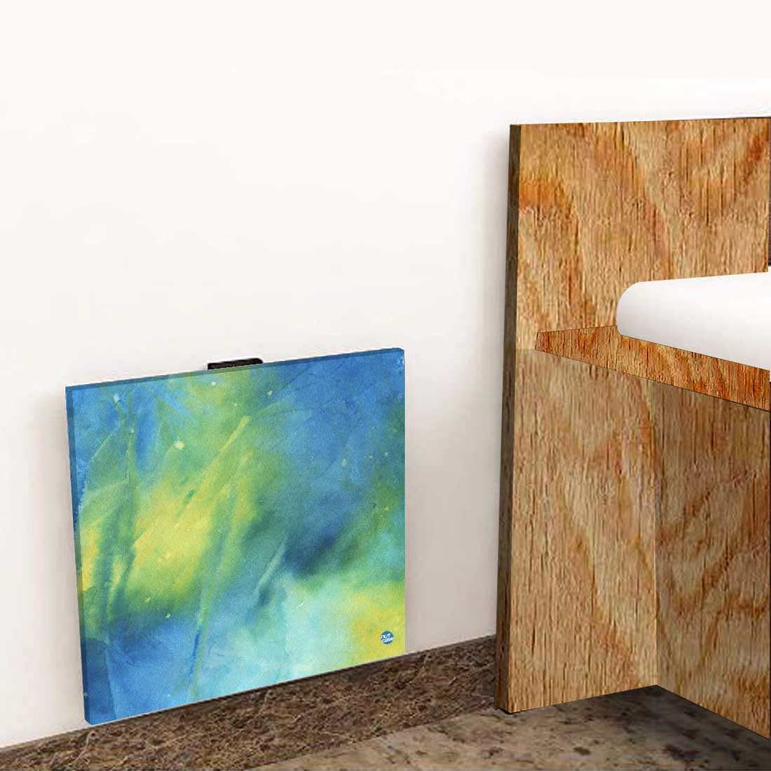 Small Bedside Table Floating - Arctic Space Dark Blue Green Watercolor - Image 8