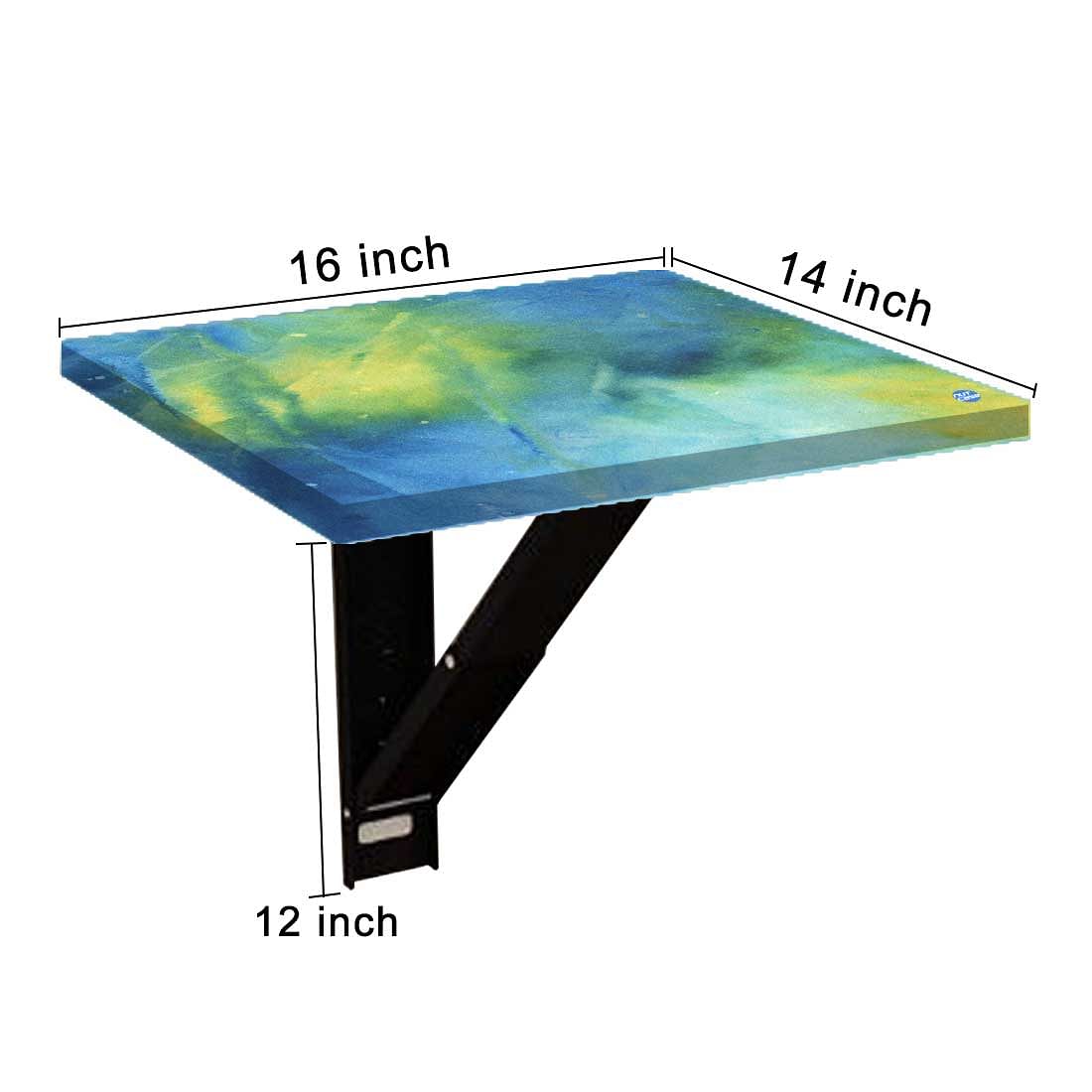 Small Bedside Table Floating - Arctic Space Dark Blue Green Watercolor - Image 9