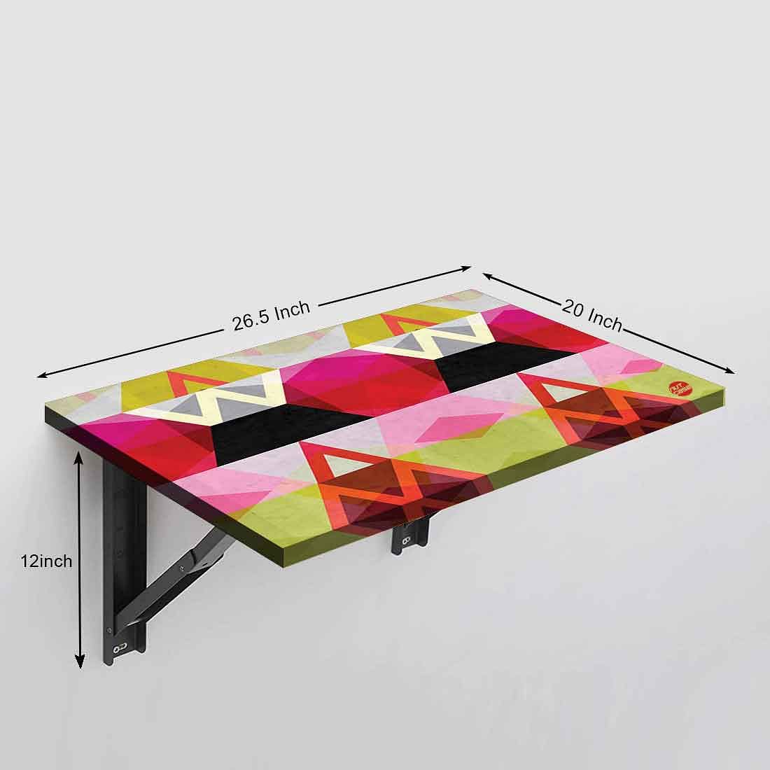 Wall Mount Study Table for Adults - Pink Geometric - Image 4