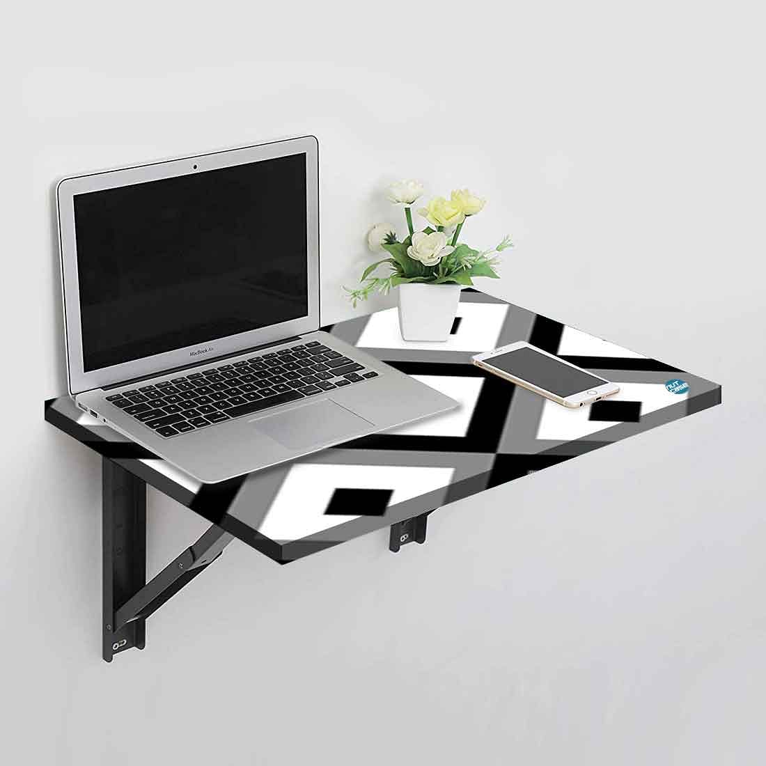 Kids Wall Mounted Study Table - Diamond Black White - Image 2