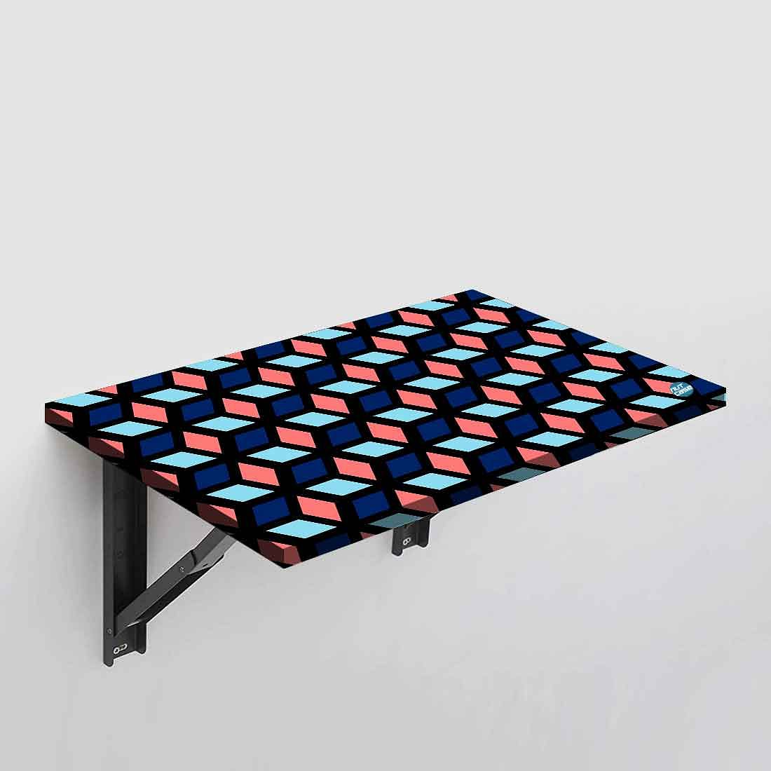 Wall Mounted Foldable Study Table - Retro Pattern