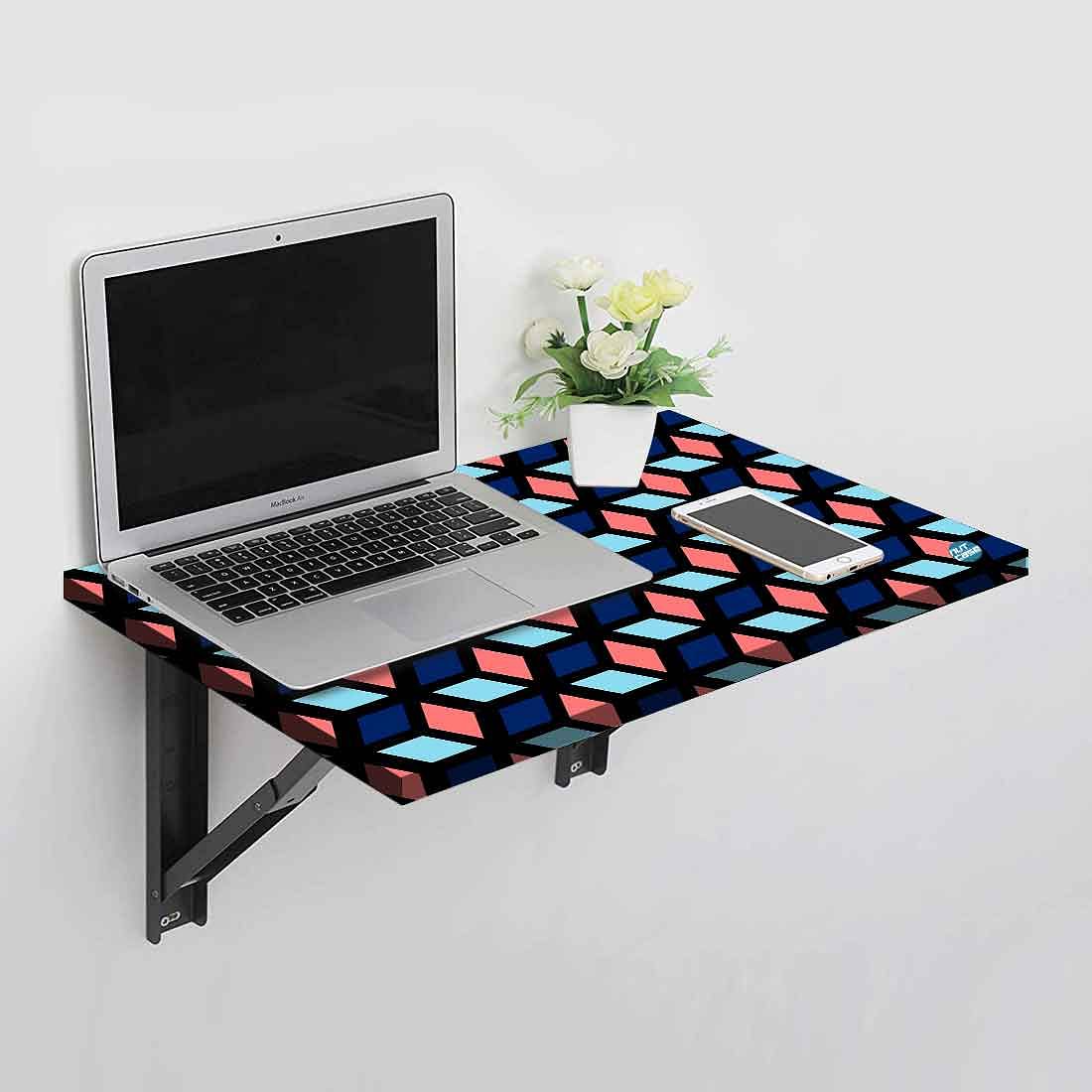 Wall Mounted Foldable Study Table - Retro Pattern - Image 2