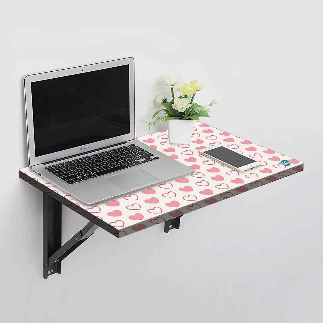 Nutcase Pink Hearts Study Table - Wall Mounted - Image 2