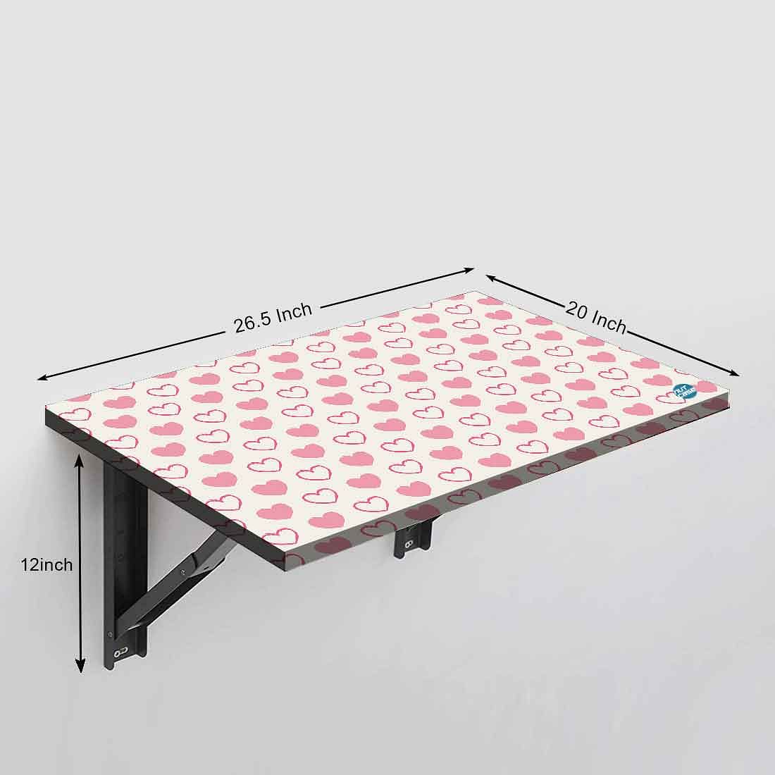 Nutcase Pink Hearts Study Table - Wall Mounted - Image 4