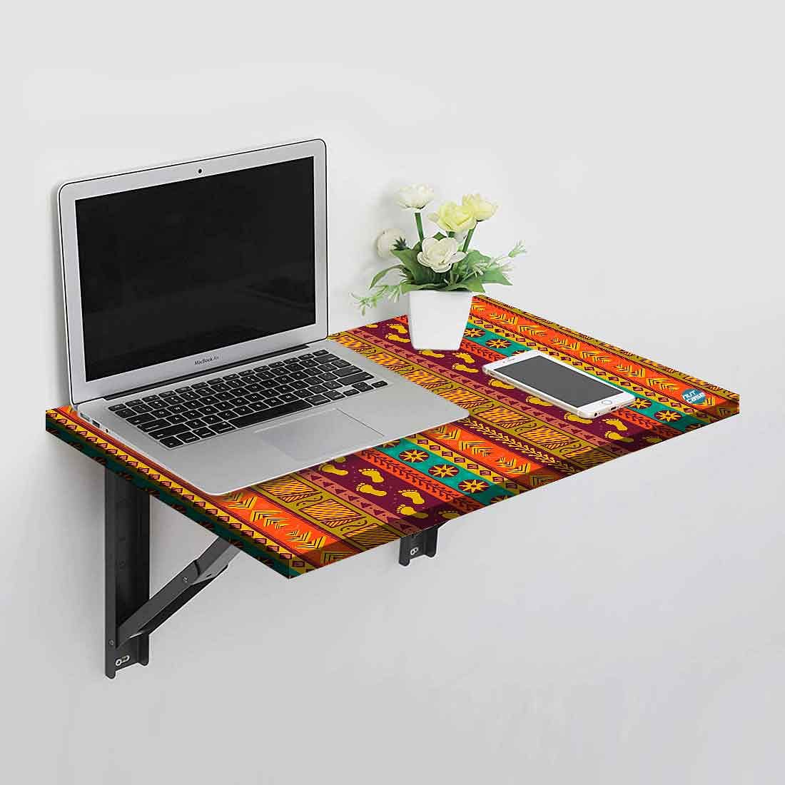 Wall Mounted Folding Study Table Study Table - Aztec Pattern - Image 2