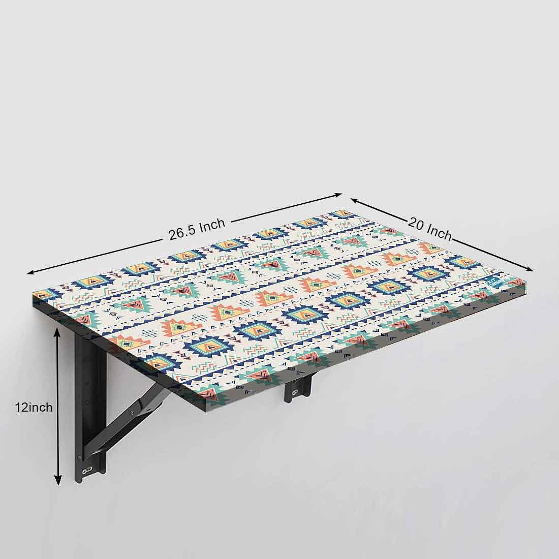 Wall Mounted Folding Study Table - Aztec Pastel - Image 4