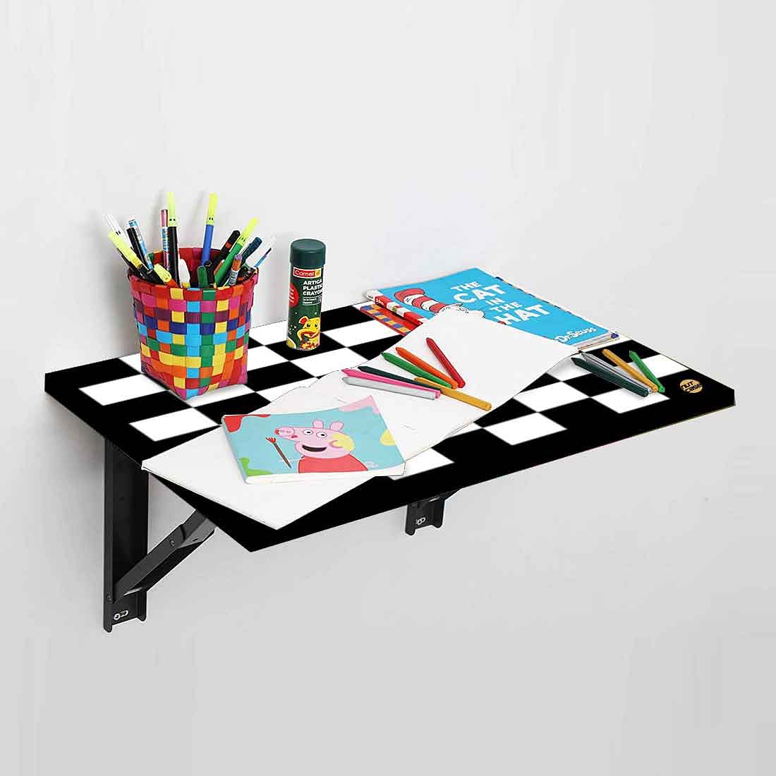 Wall Mounted Folding WFH Table - Checks - Image 3