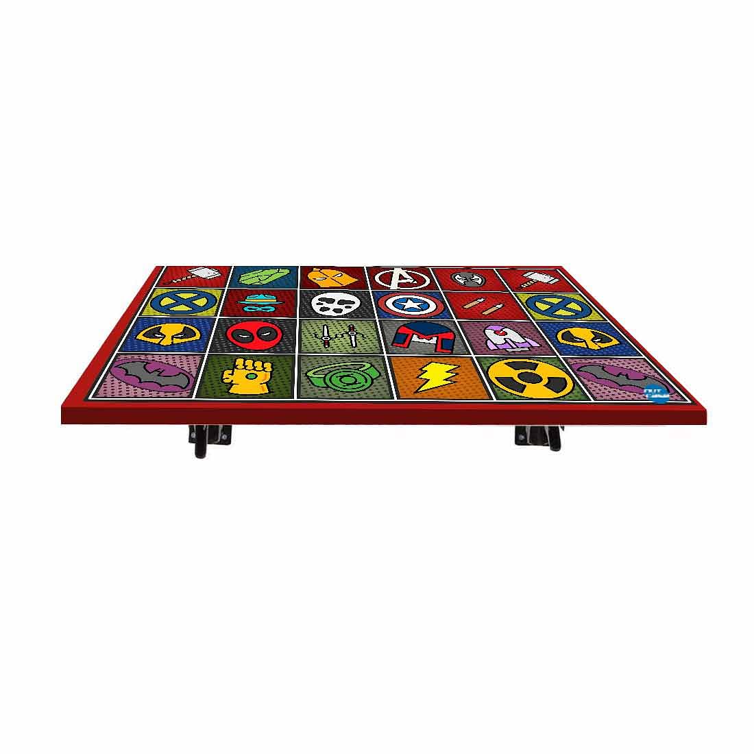 Wall Attached Study Table for Kids - Wall Mounted -  Grid - Image 5