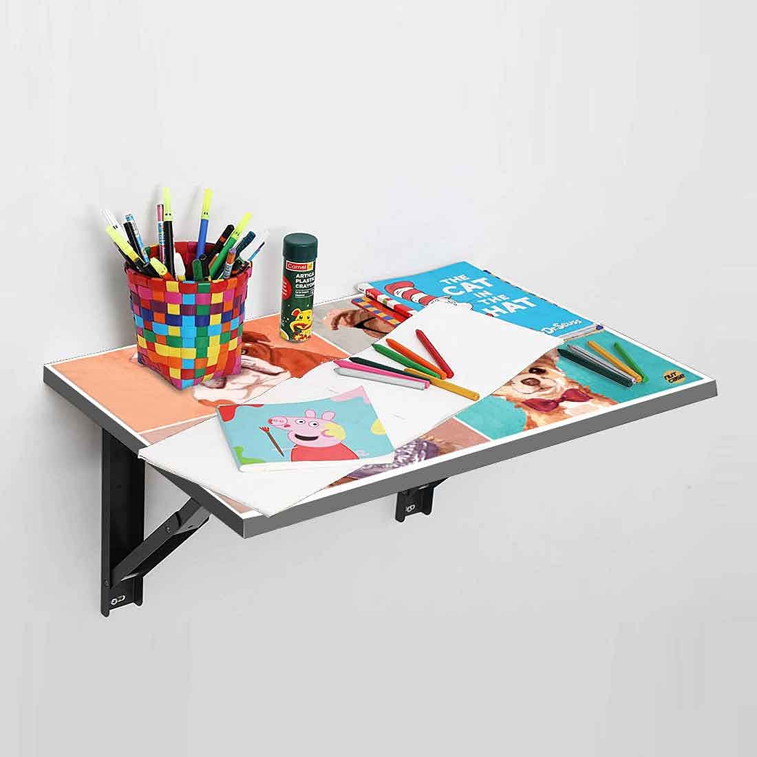 Wall Mounted Folding Study Table - Cute Dogs - Image 3