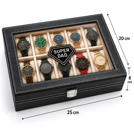 Watch Box for 10 Watches | Unique Gift for Dad - Image 6
