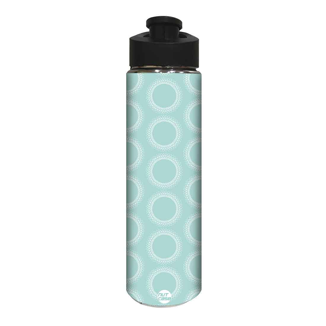 Stainless Steel Water Bottle - Green Pattern Circle