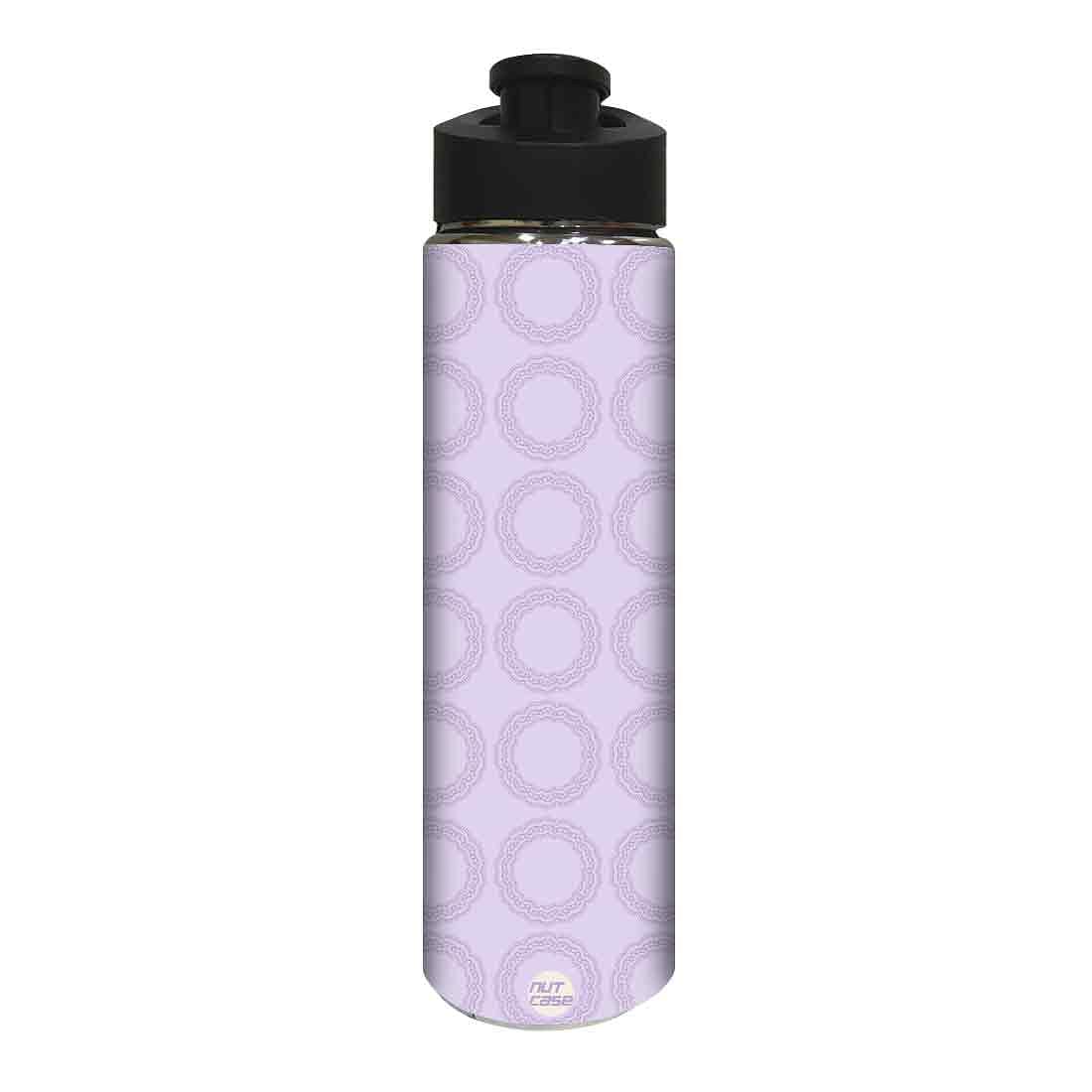 Designer Stainless Steel Sipper Bottle - Purple Pattern Circle