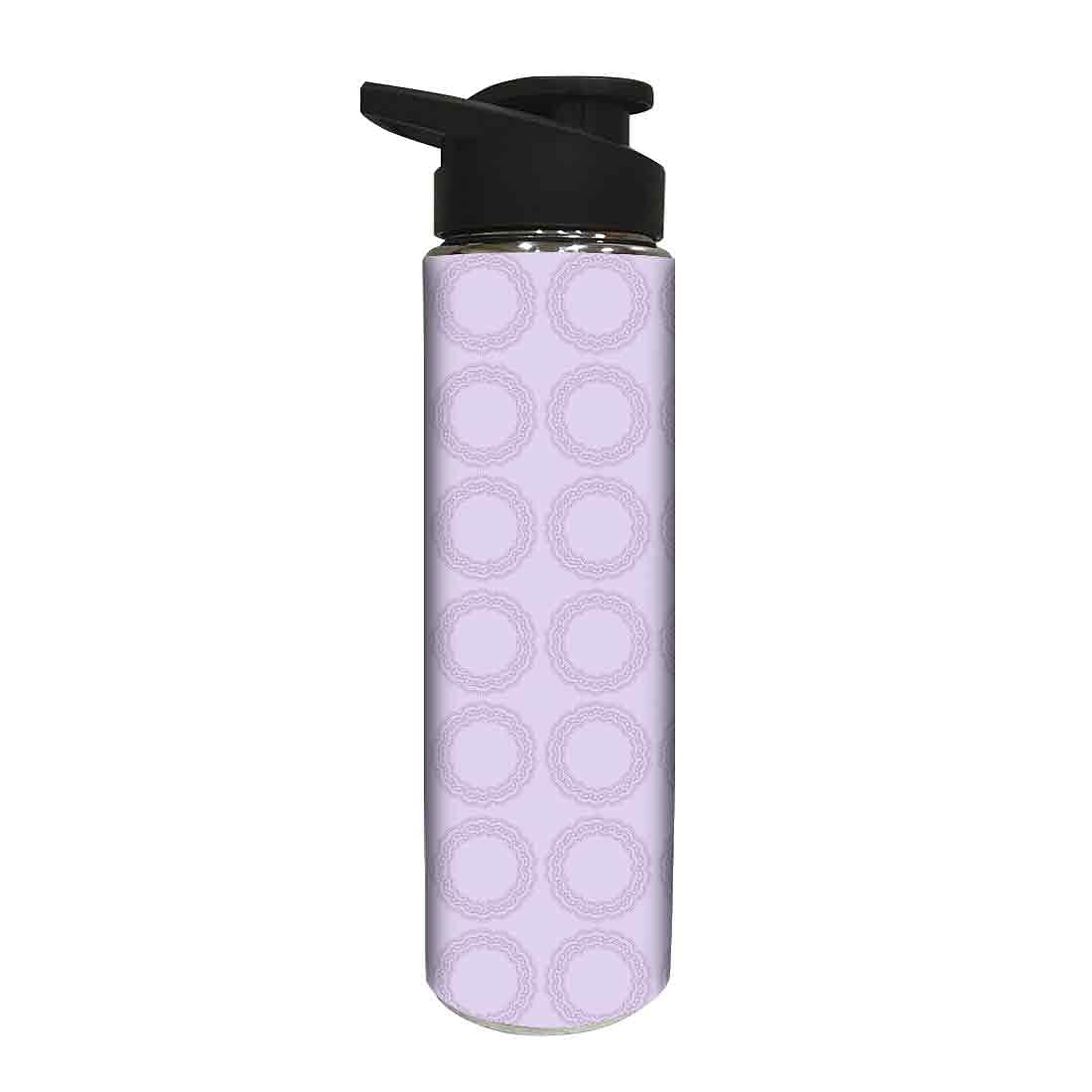 Designer Stainless Steel Sipper Bottle - Purple Pattern Circle - Image 2