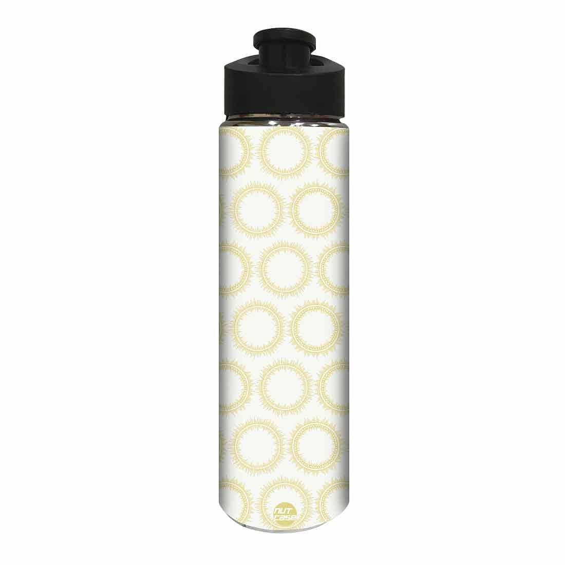 Designer Sipper Bottle for Kids - Yellow Pattern Circle