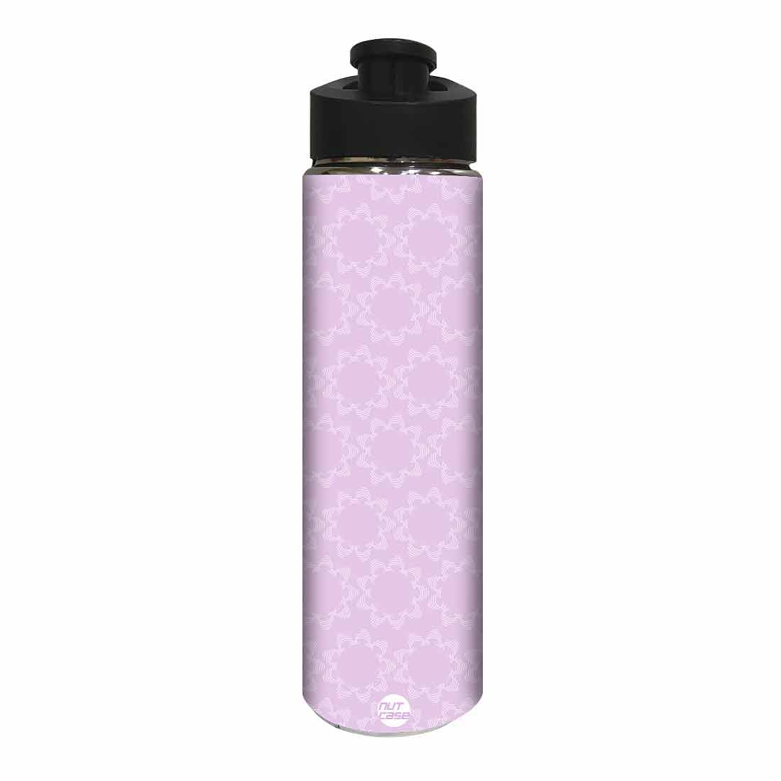 Designer Stainless Steel Water Bottle - Purple Floral Design