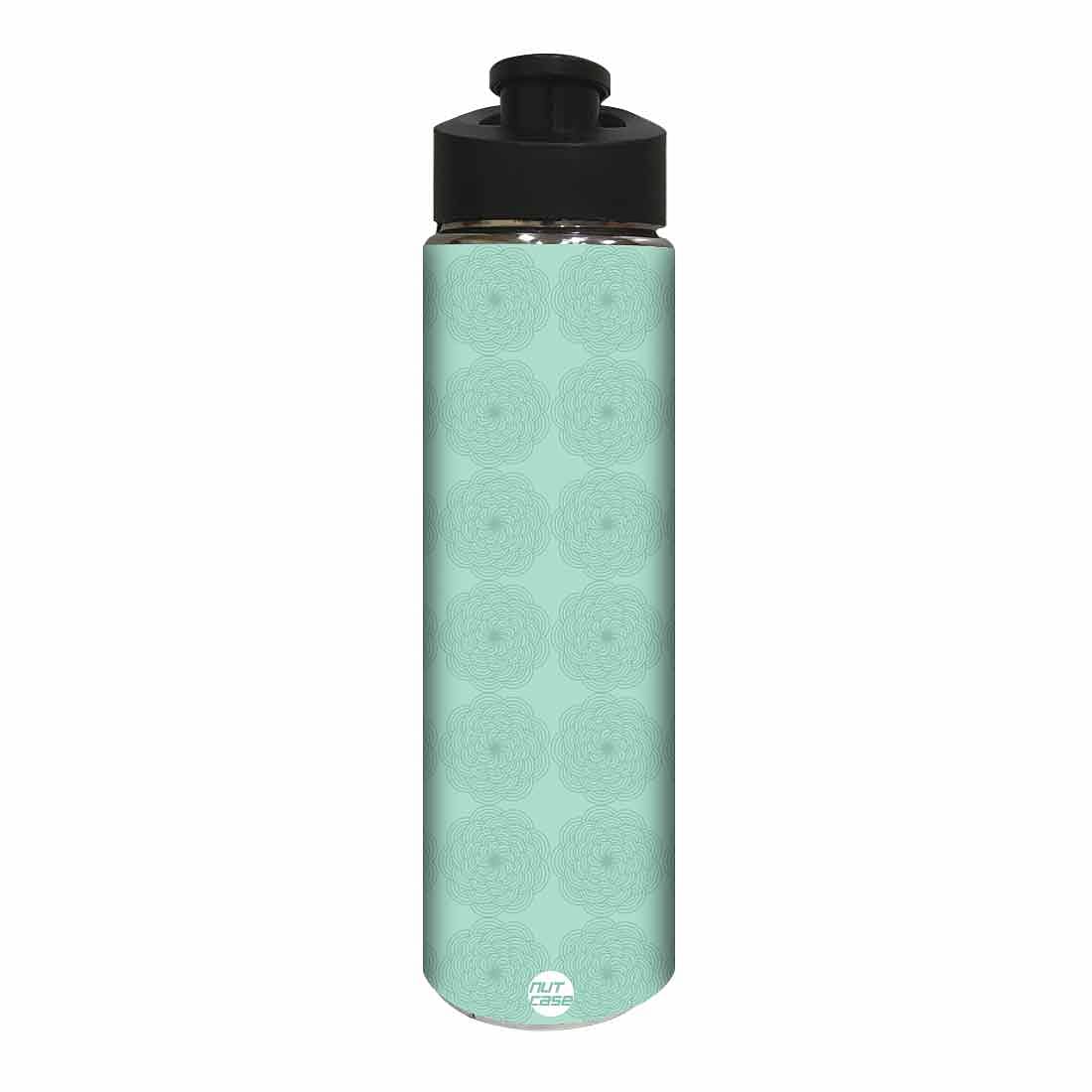 Stainless Steel Sipper Bottle - Green Flower