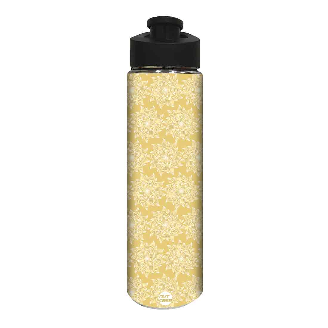 Designer Sipper Bottle for Kids - Yellow Flower