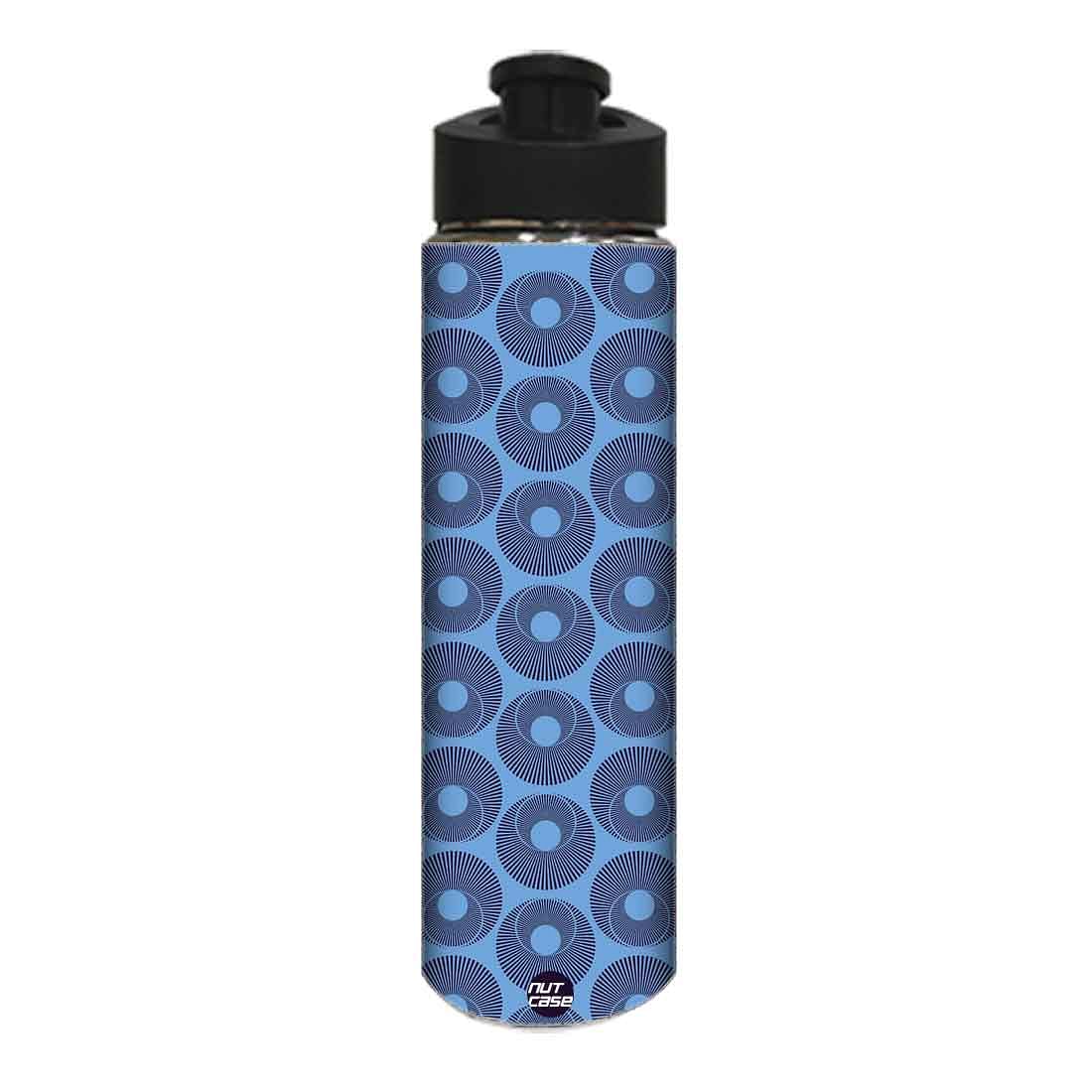 Designer Sipper Bottle for Kids - Blue Retro Pattern