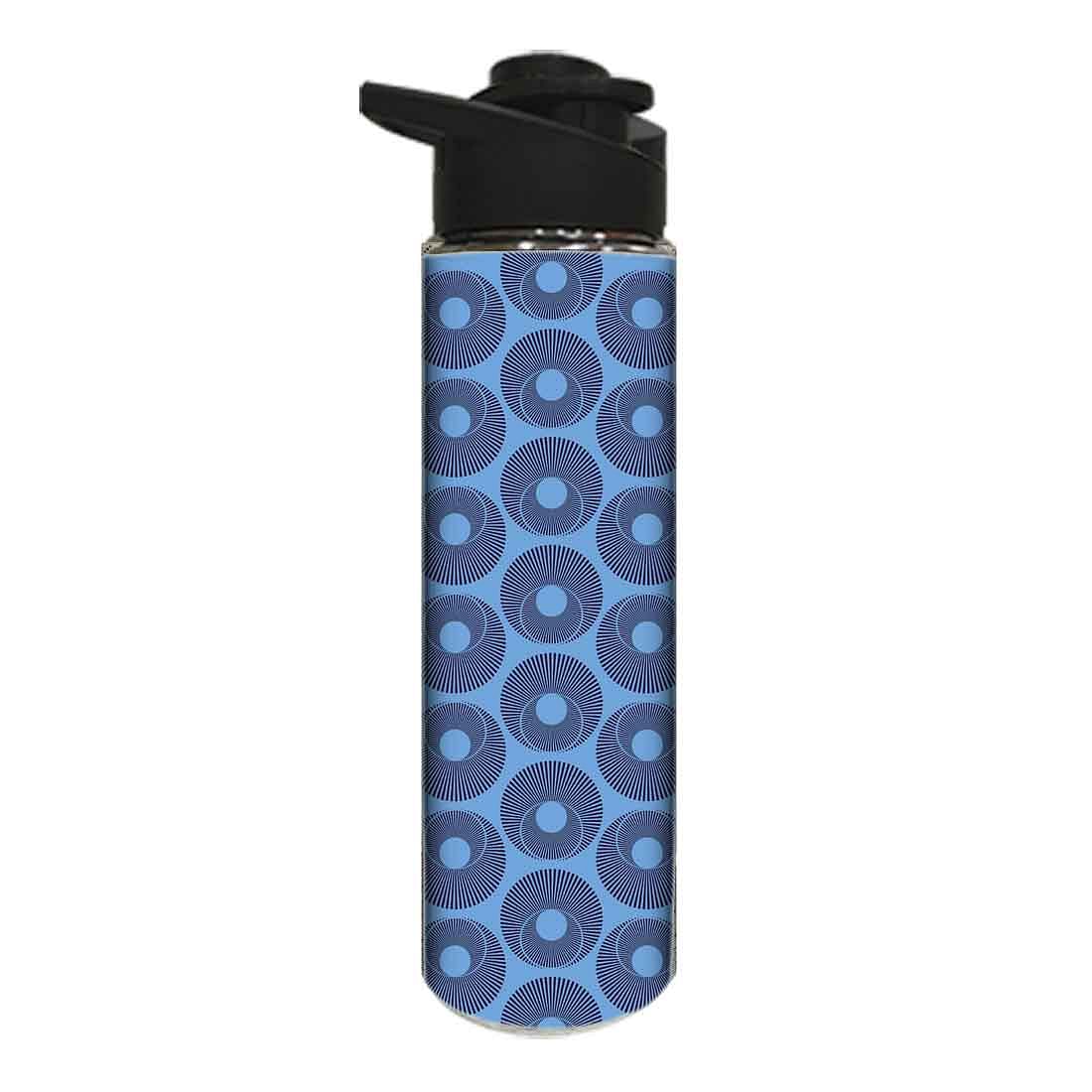 Designer Sipper Bottle for Kids - Blue Retro Pattern - Image 2