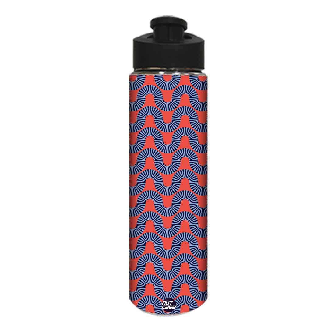 Designer Stainless Steel Water Bottle - Orange Retro Pattern