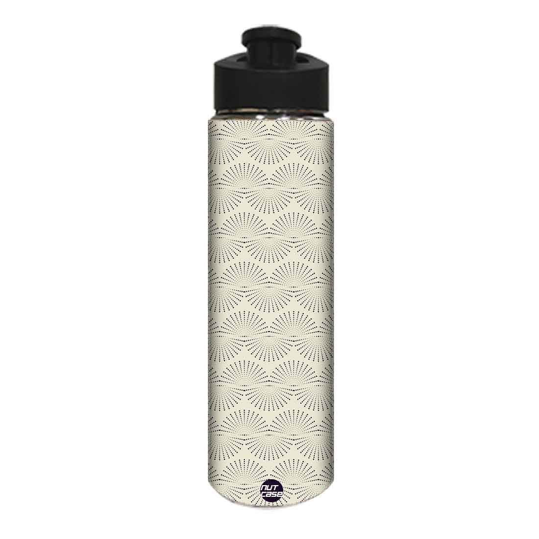 Stainless Steel Water Bottle - Grey Retro Pattern