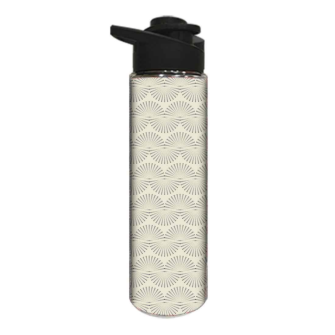 Stainless Steel Water Bottle - Grey Retro Pattern - Image 2