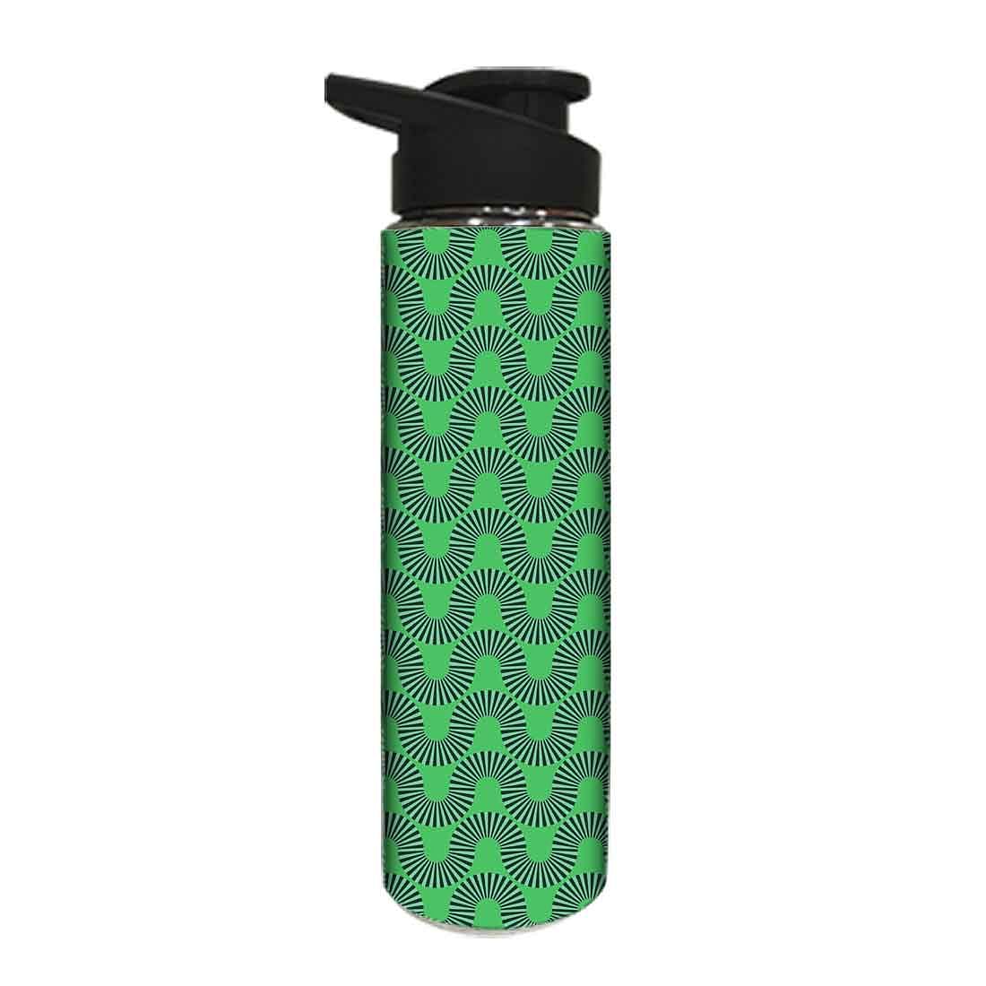 Designer Sipper Cycling Bottles for Kids - Green Retro Art - Image 2