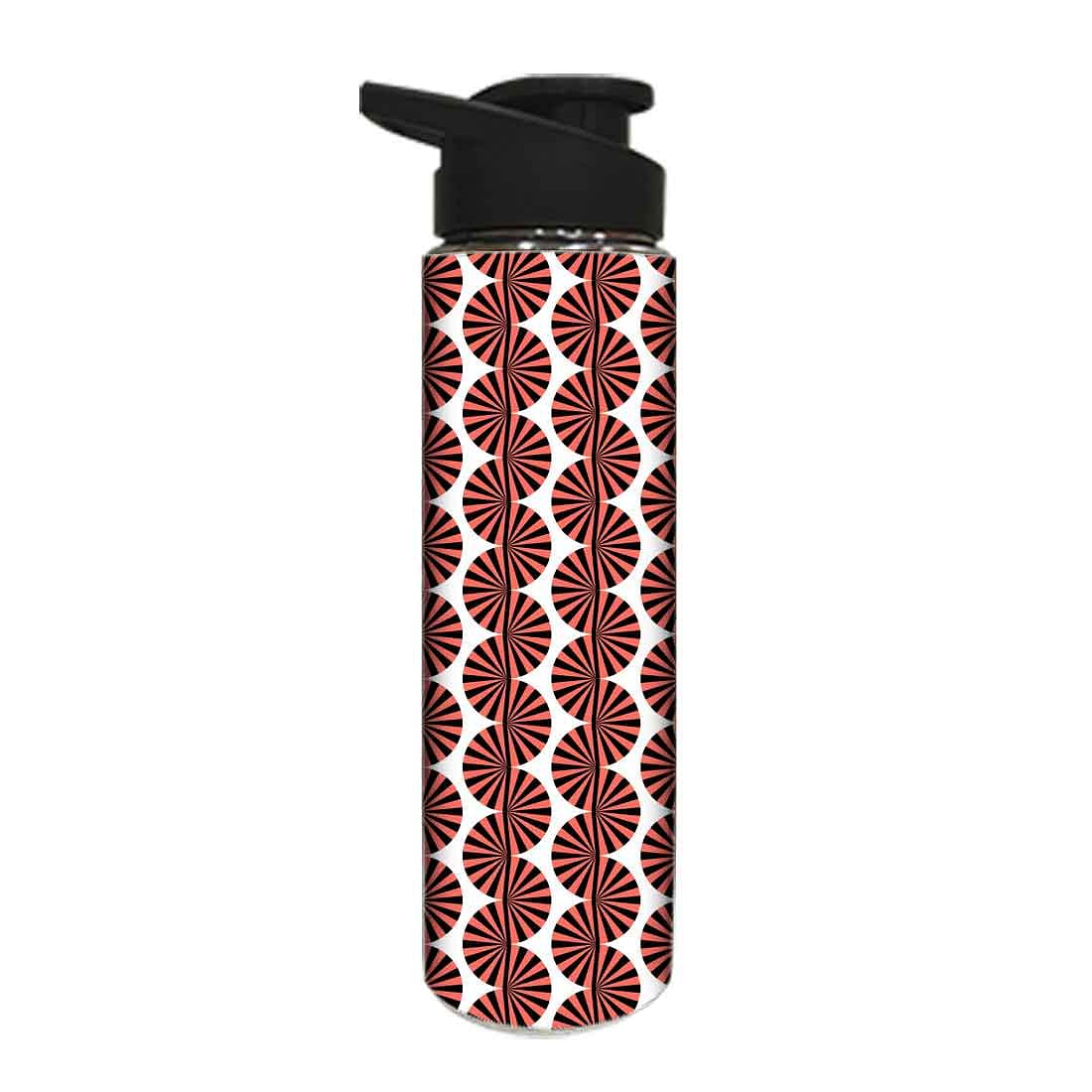 Designer Stainless Steel Water Bottle - Brown Retro Art - Image 2