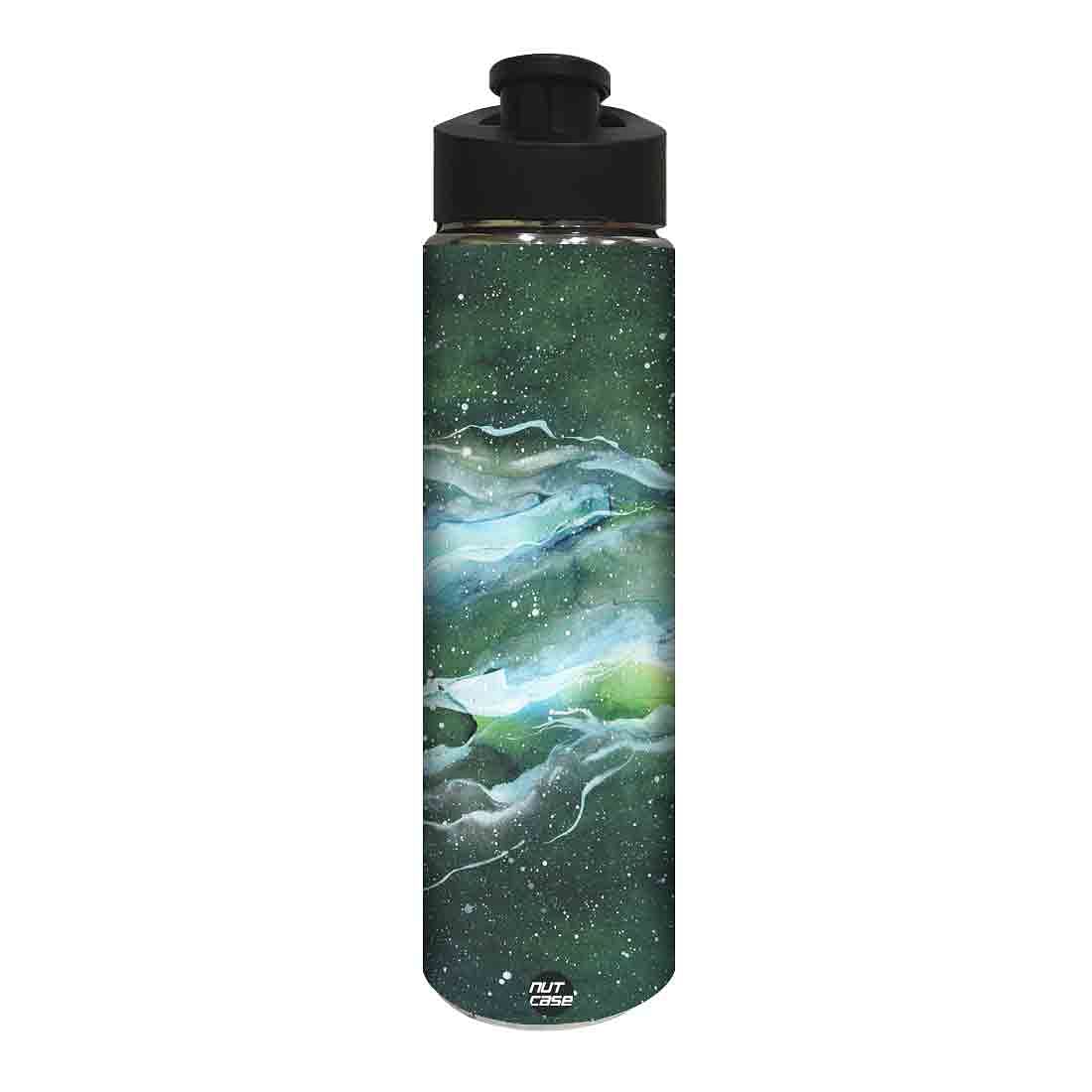 Designer Sipper Bottle for Kids - Space Dark Green Watercolor