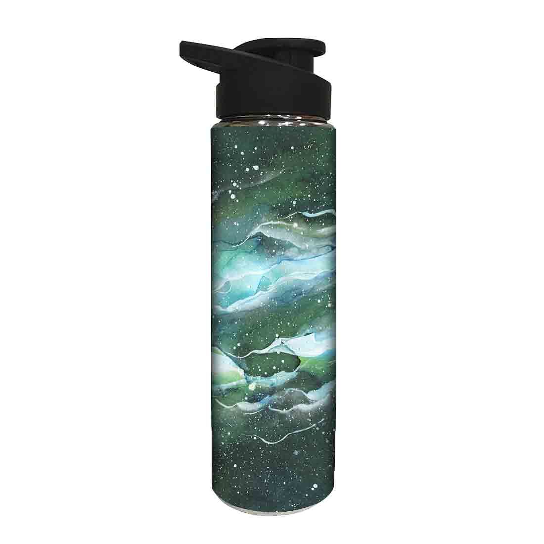 Designer Sipper Bottle for Kids - Space Dark Green Watercolor - Image 2