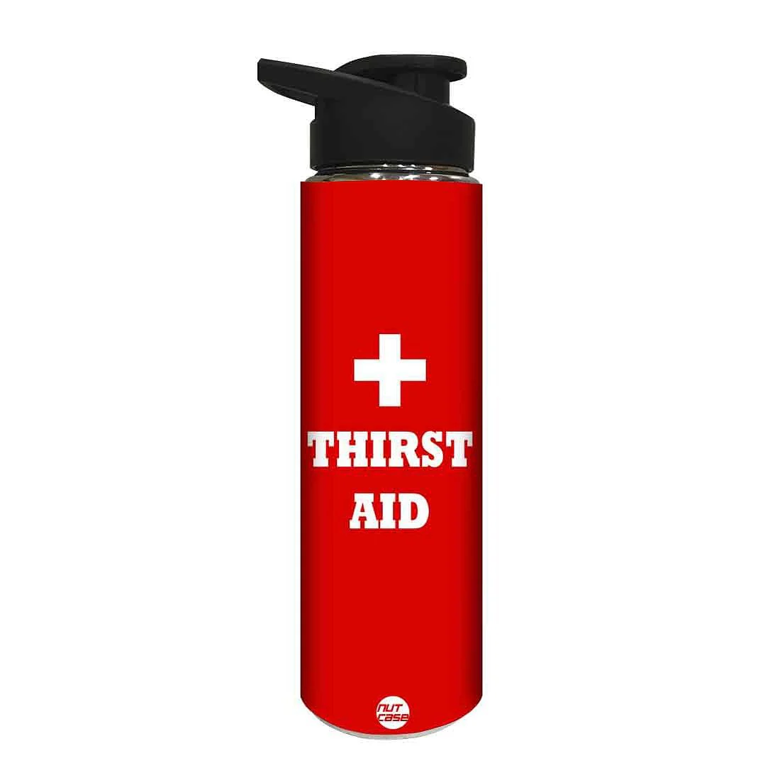 Red Stainless Steel Sipper Bottle for Boy - Thirst Aid - Image 2
