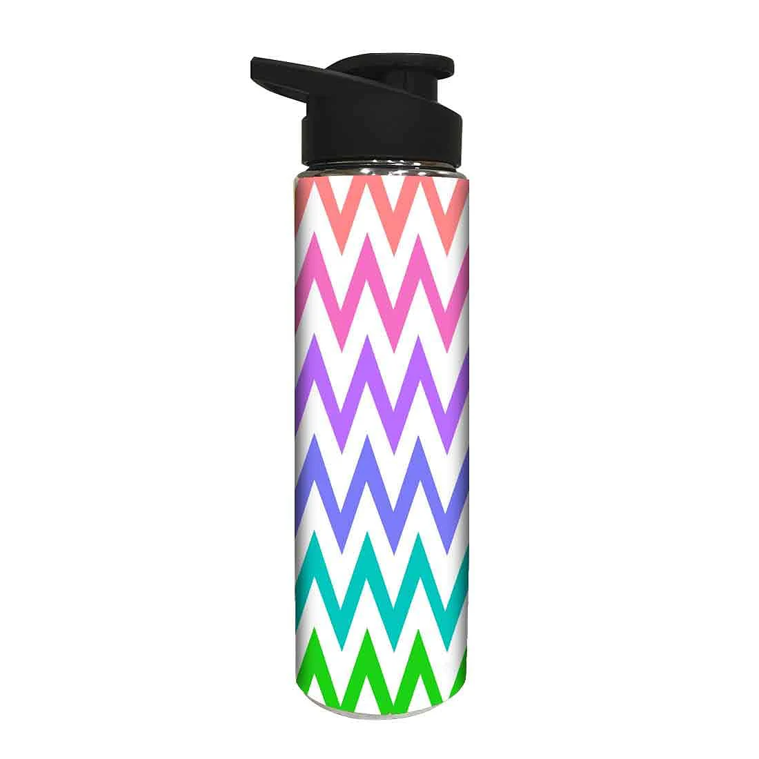 Designer Stainless Steel Water Bottle - Multicolor Strips - Image 2