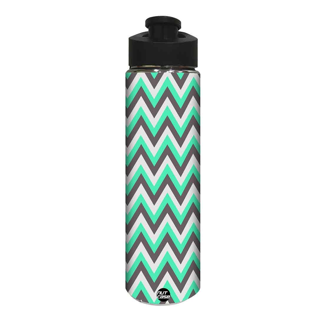 Designer Stainless Steel Sipper Bottle - Green and White Strips