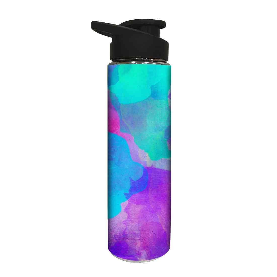 Stainless Steel Water Bottle - Blue Watercolor - Image 2