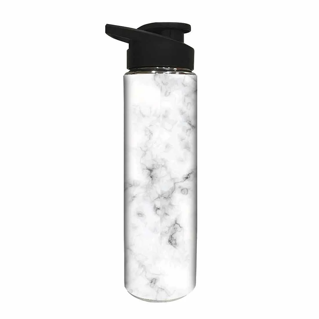 Designer Stainless Steel Sipper Bottle - White and Black Marble - Image 2