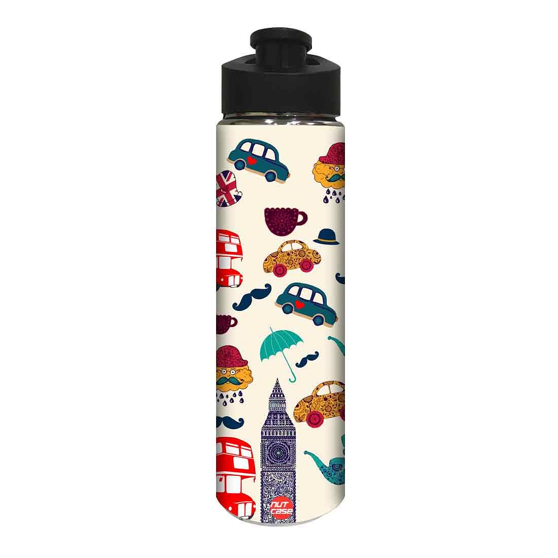 Stainless Steel Water Bottle - Umbrella and Bus