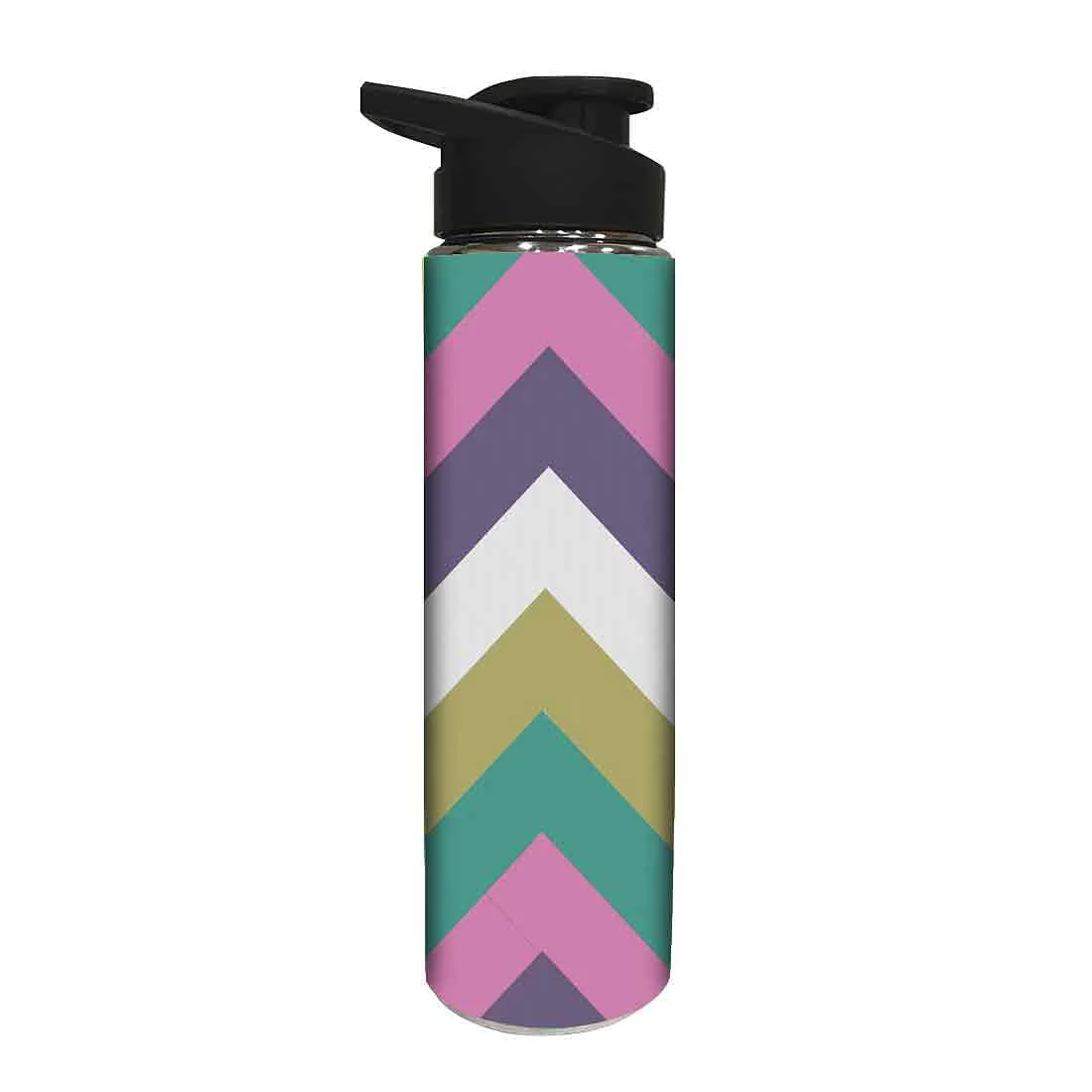 Water Bottle for Kids - Bold Purple and Green Strips - Image 2