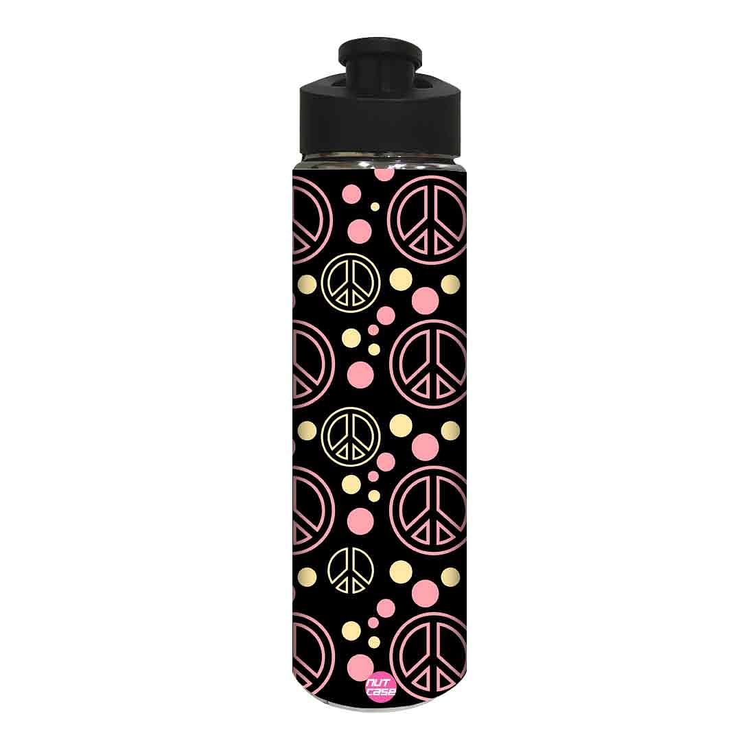 Designer Stainless Steel Water Bottle - Peace and Dots