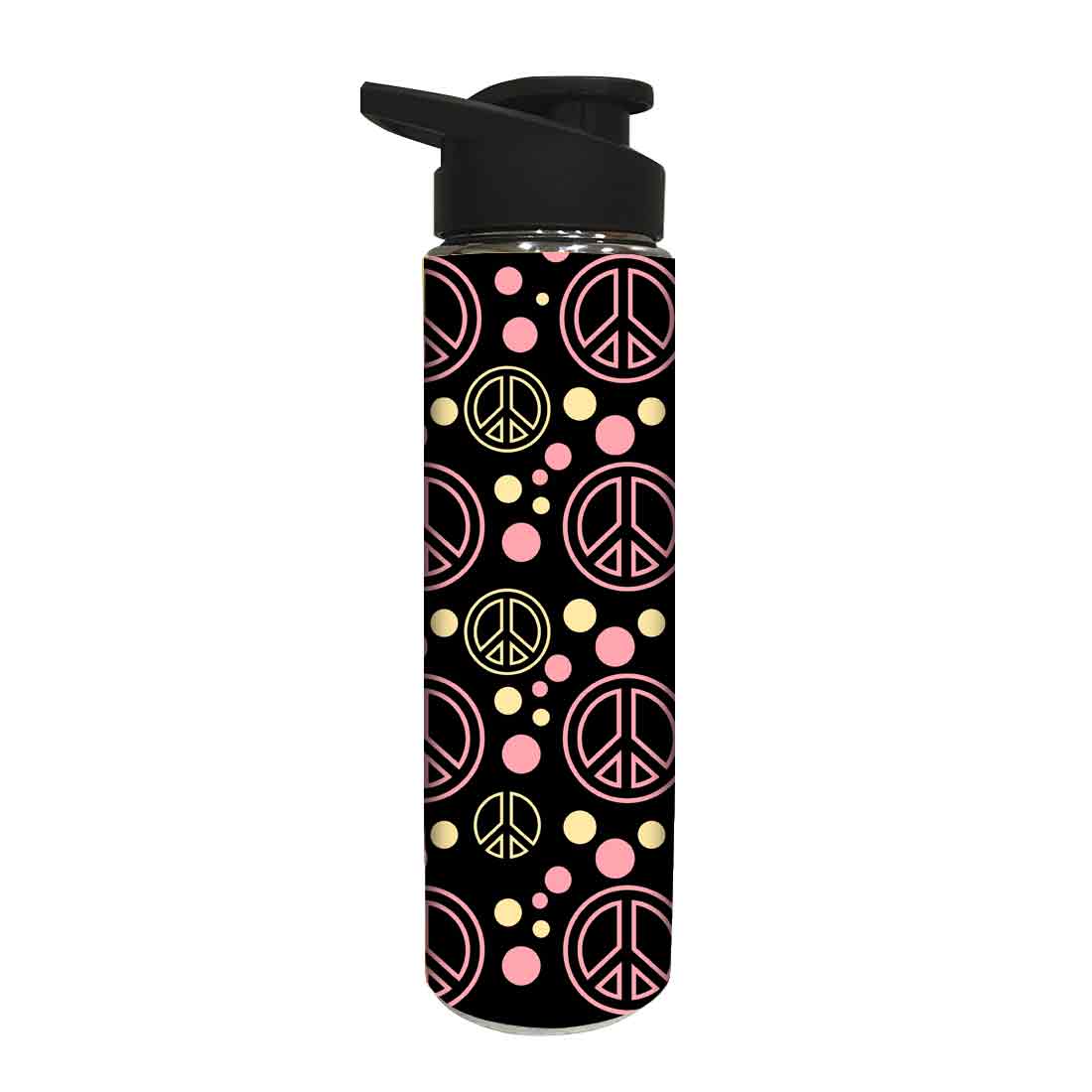 Designer Stainless Steel Water Bottle - Peace and Dots - Image 2