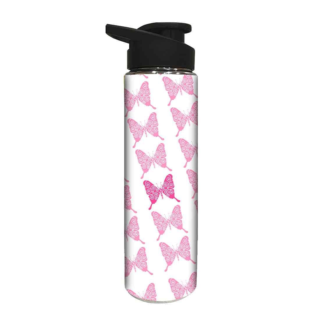 Designer Stainless Steel Sipper Bottle - Pink Butterfly - Image 2